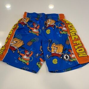 Flow Society SpongeBob Graphic Swim Shorts - Blue & Orange size Youth M